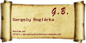 Gergely Boglárka névjegykártya