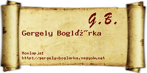 Gergely Boglárka névjegykártya